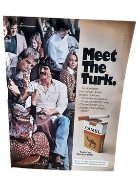 1975 Camel Cigarettes Meet The Turk Vintage Tobacco Advertisement Wall Decor
